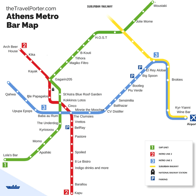 Under this new electronic scheme, three new tickets have been introduced: The Ultimate Bar Crawl Athens First Ever Metro Bar Map The Travelporter