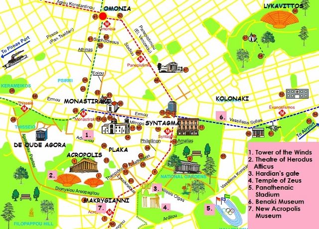 Amazing Athens Greece Attractions Map&nbsp;Package