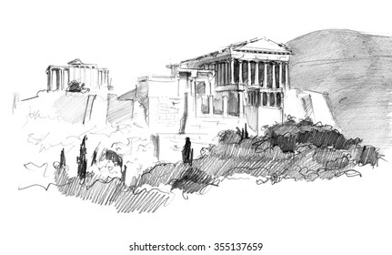 Exploring Easy Acropolis Of Athens Drawing&nbsp;Package